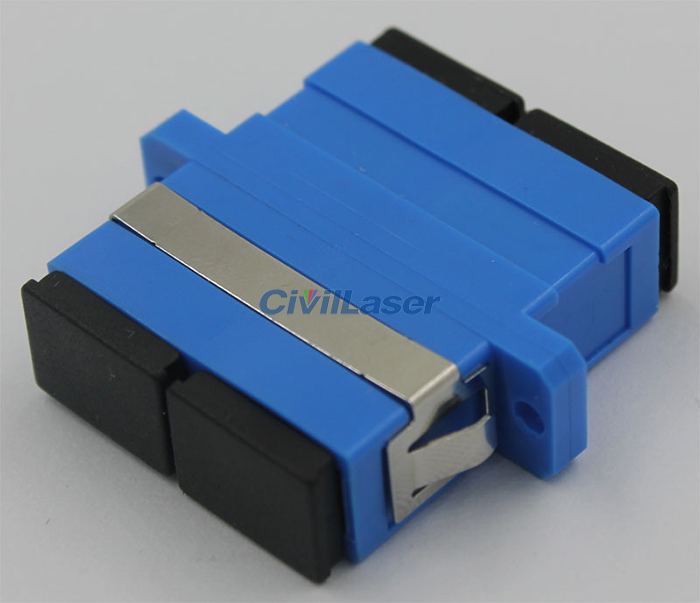 SC 単一モード双芯光ファイバアダプタ青い プラスチック製のフランジ盤